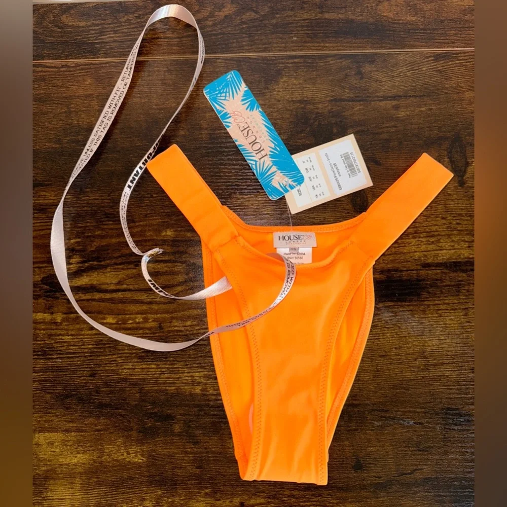 House of CB Juno Bathing Suit Bottoms Briefs Neon Orange Size XS NEW WITH TAGS